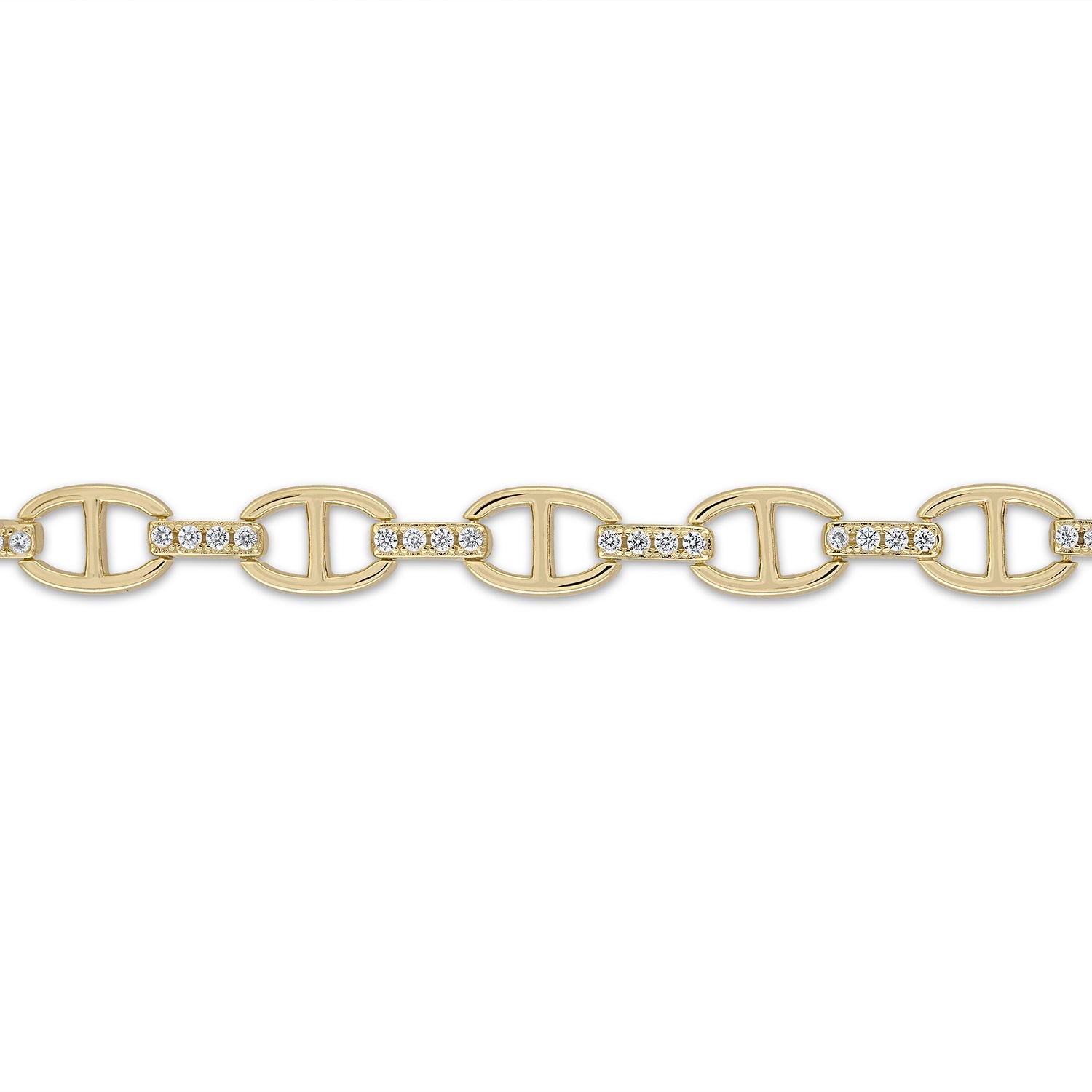 14K Gold Vermeil Pavé Anchor-Link Bracelet