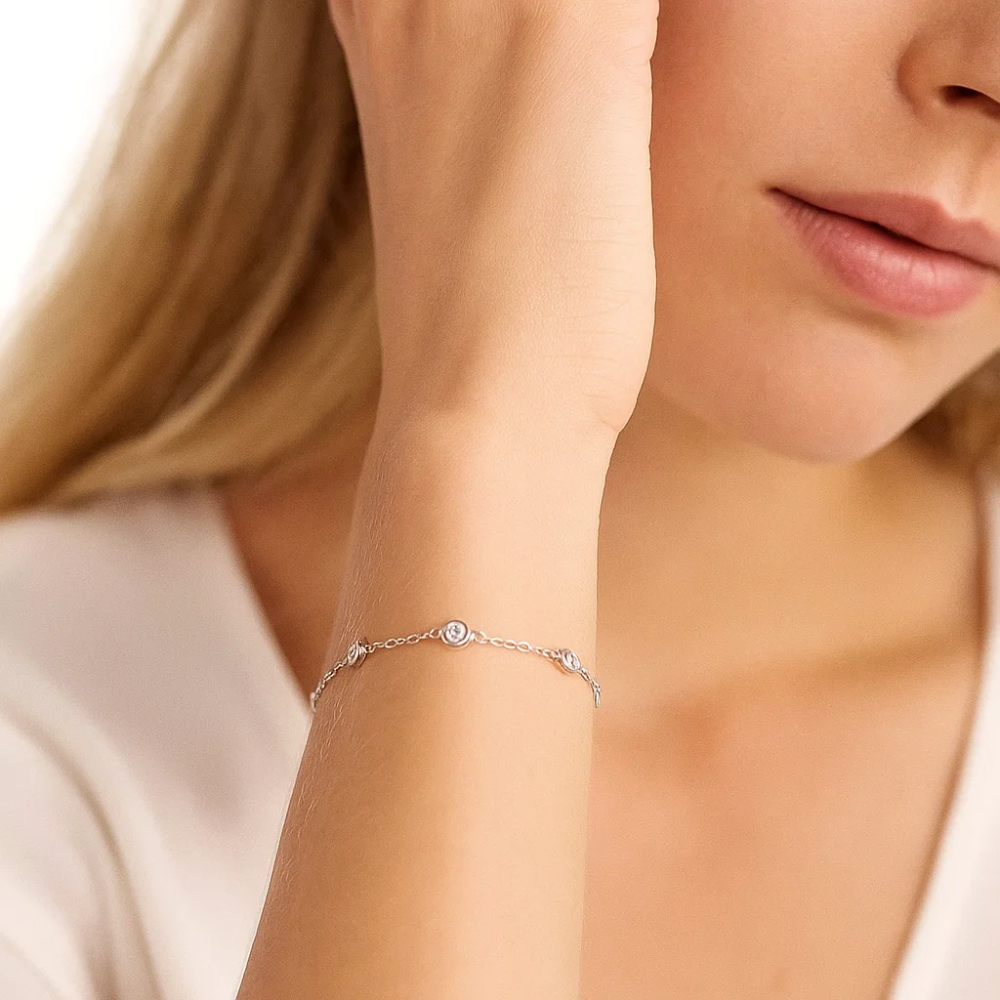 Cosmic Halo Bezel CZ Bracelet