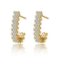Pavé CZ J-Hoop Earrings