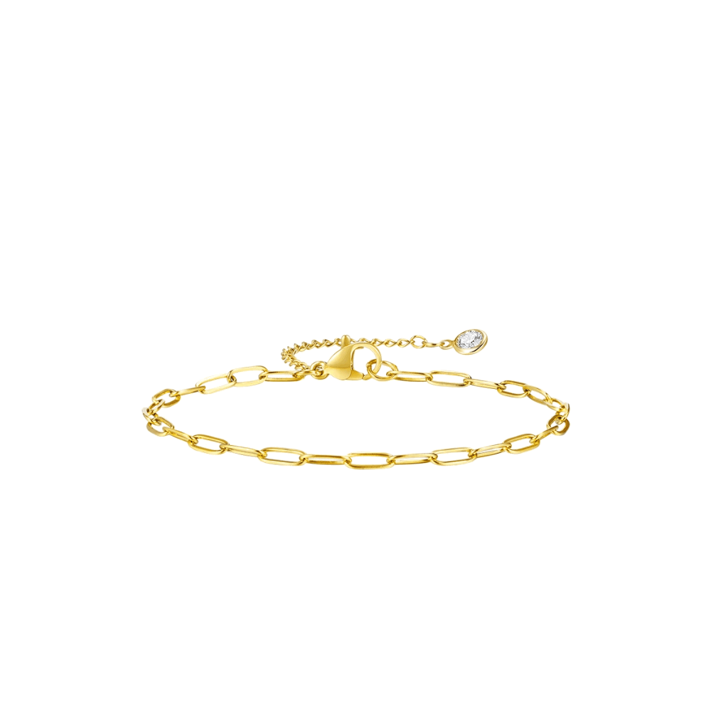 Gold Paperclip-Link Bracelet