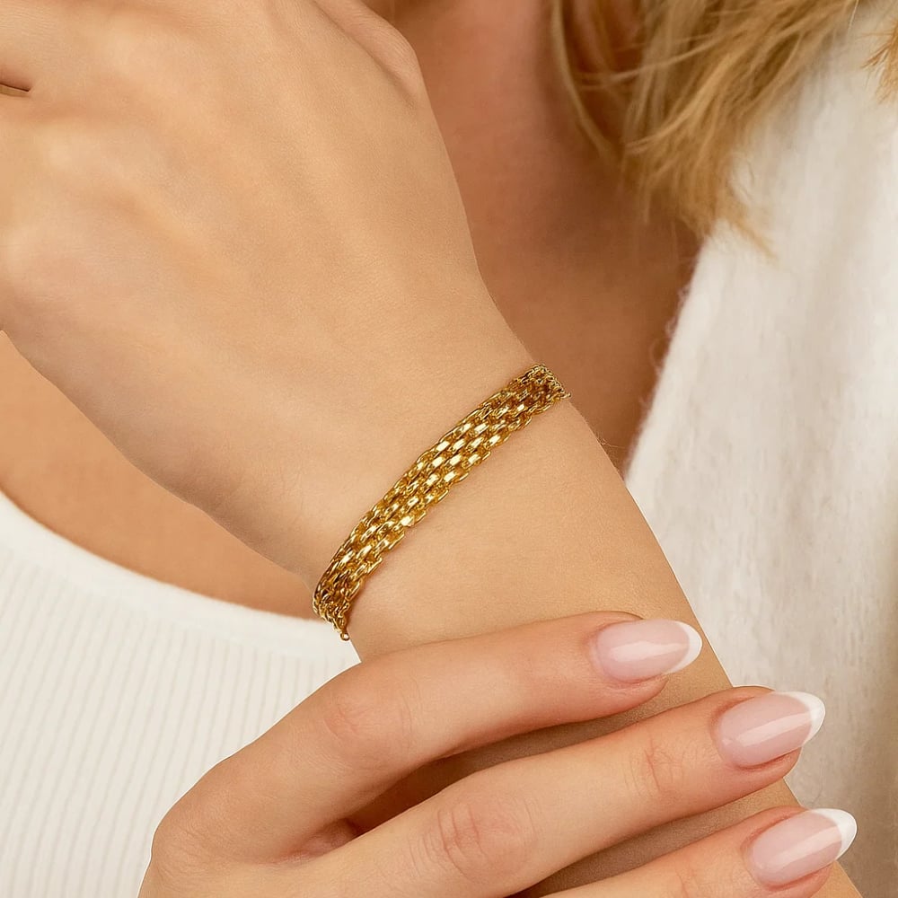 Elena Triple-Strand Link Bracelet