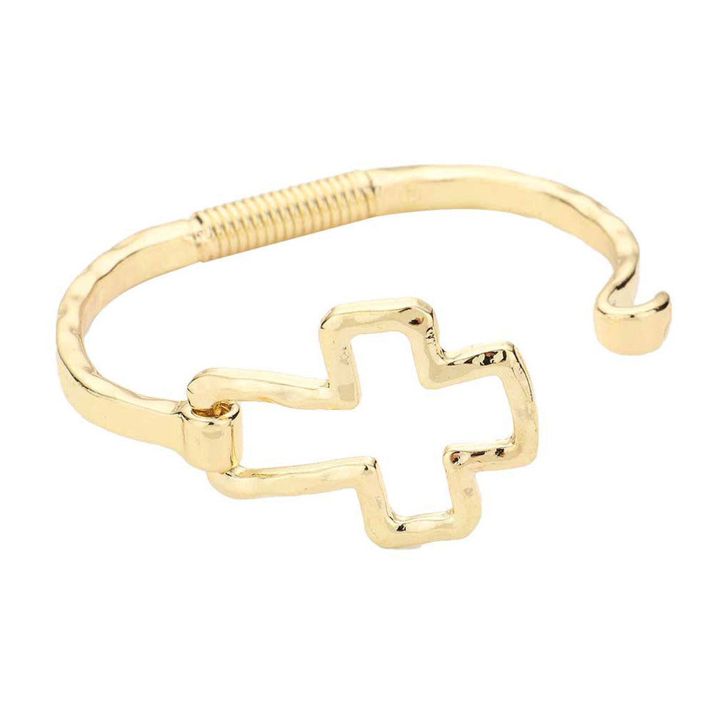 Hammered Cross Hook Bracelet