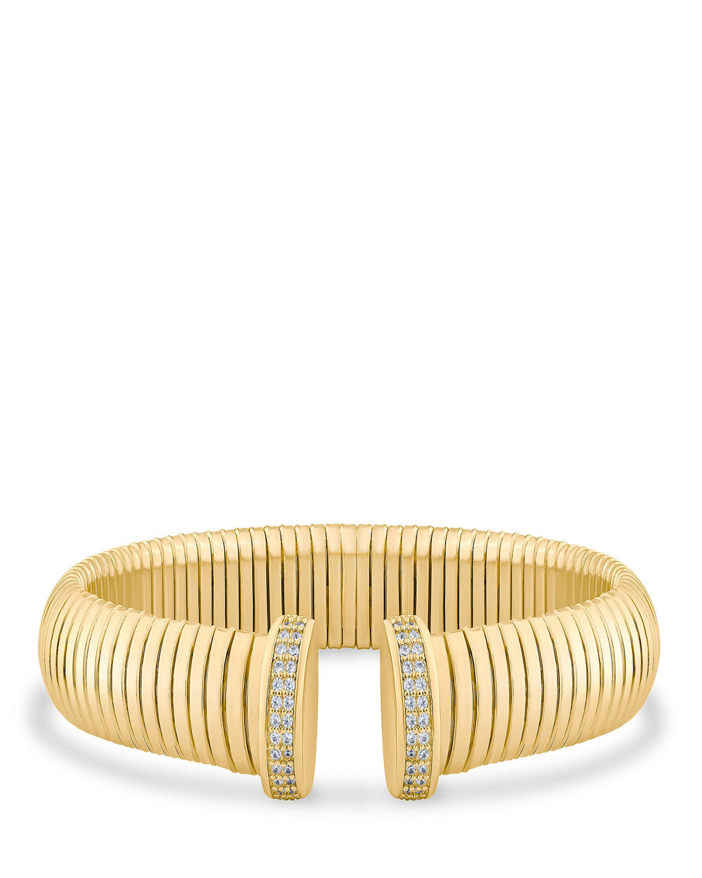 Gold Coil Pavé CZ Bracelet