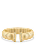 Gold Coil Pavé CZ Bracelet