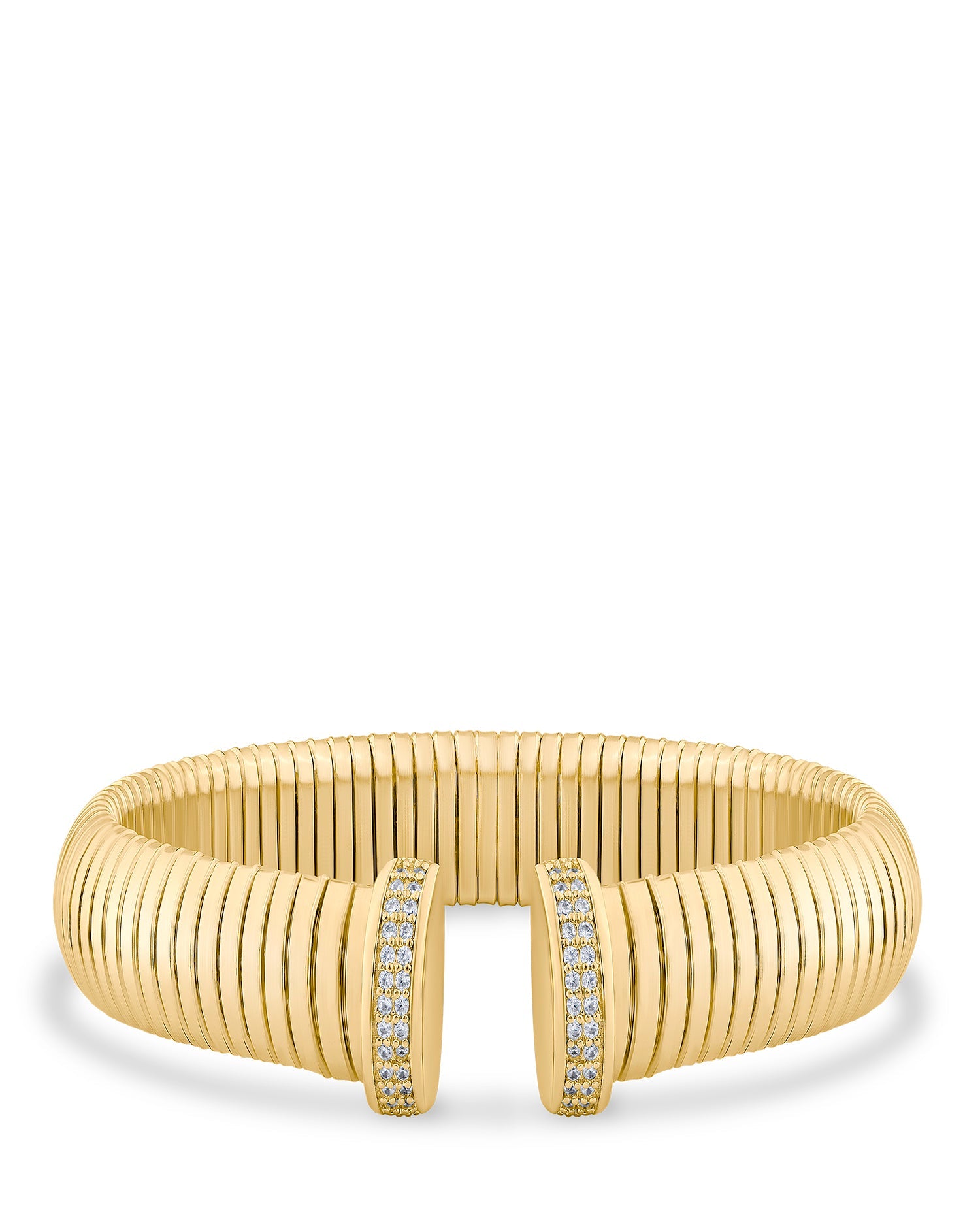 Gold Coil Pavé CZ Bracelet