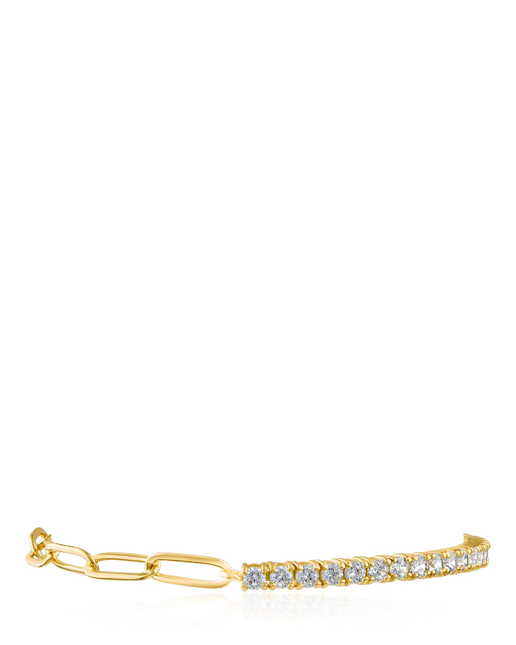 CZ & Oval-Link Chain Bracelet
