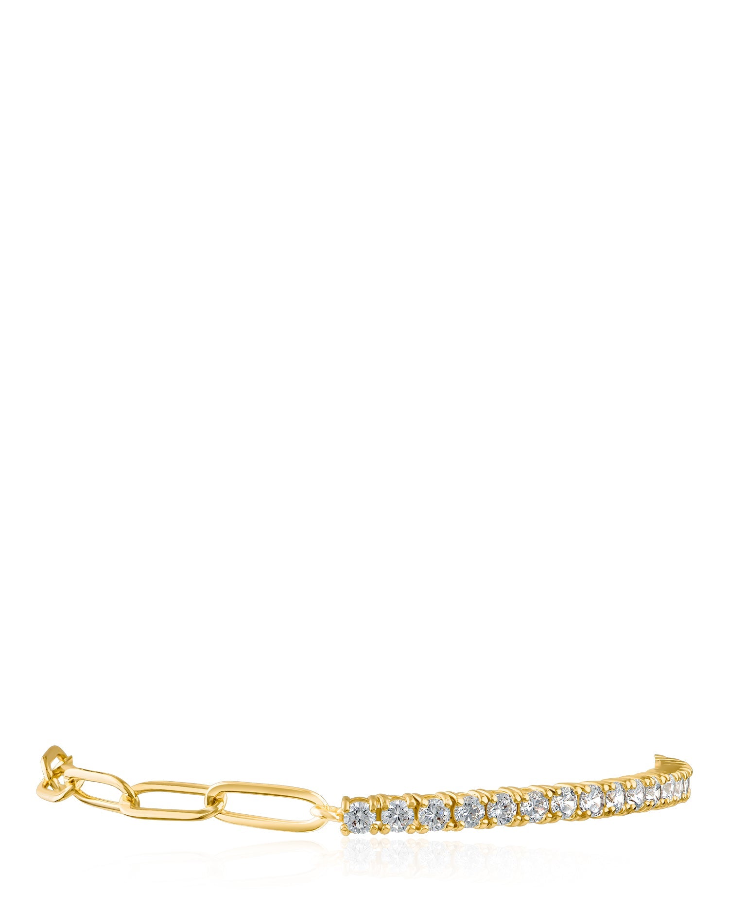 CZ & Oval-Link Chain Bracelet