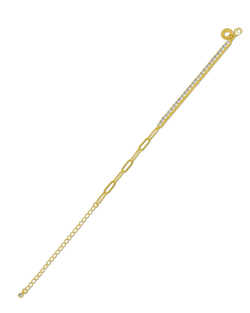 CZ & Oval-Link Chain Bracelet