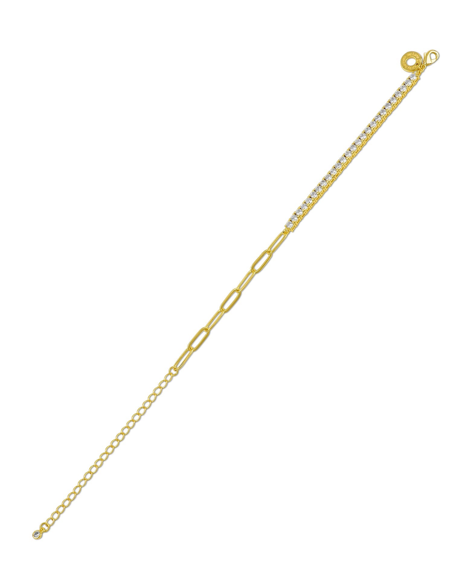 CZ & Oval-Link Chain Bracelet