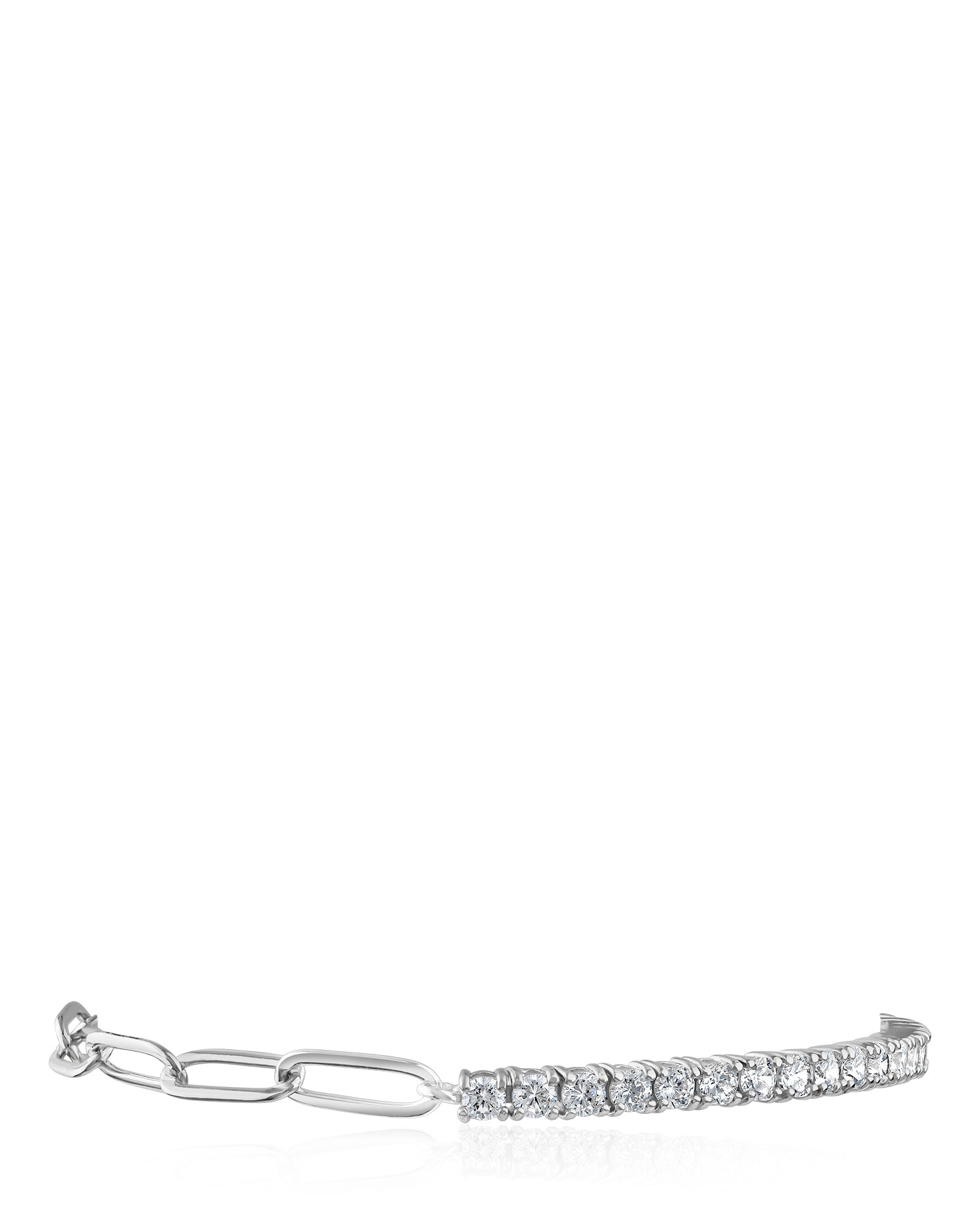 CZ & Oval-Link Chain Bracelet