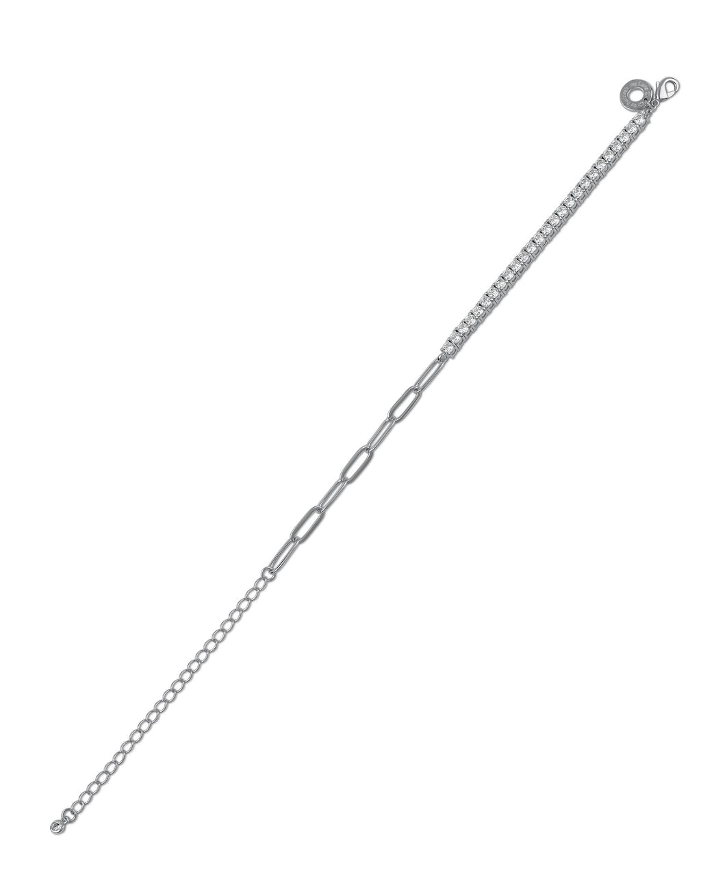 CZ & Oval-Link Chain Bracelet