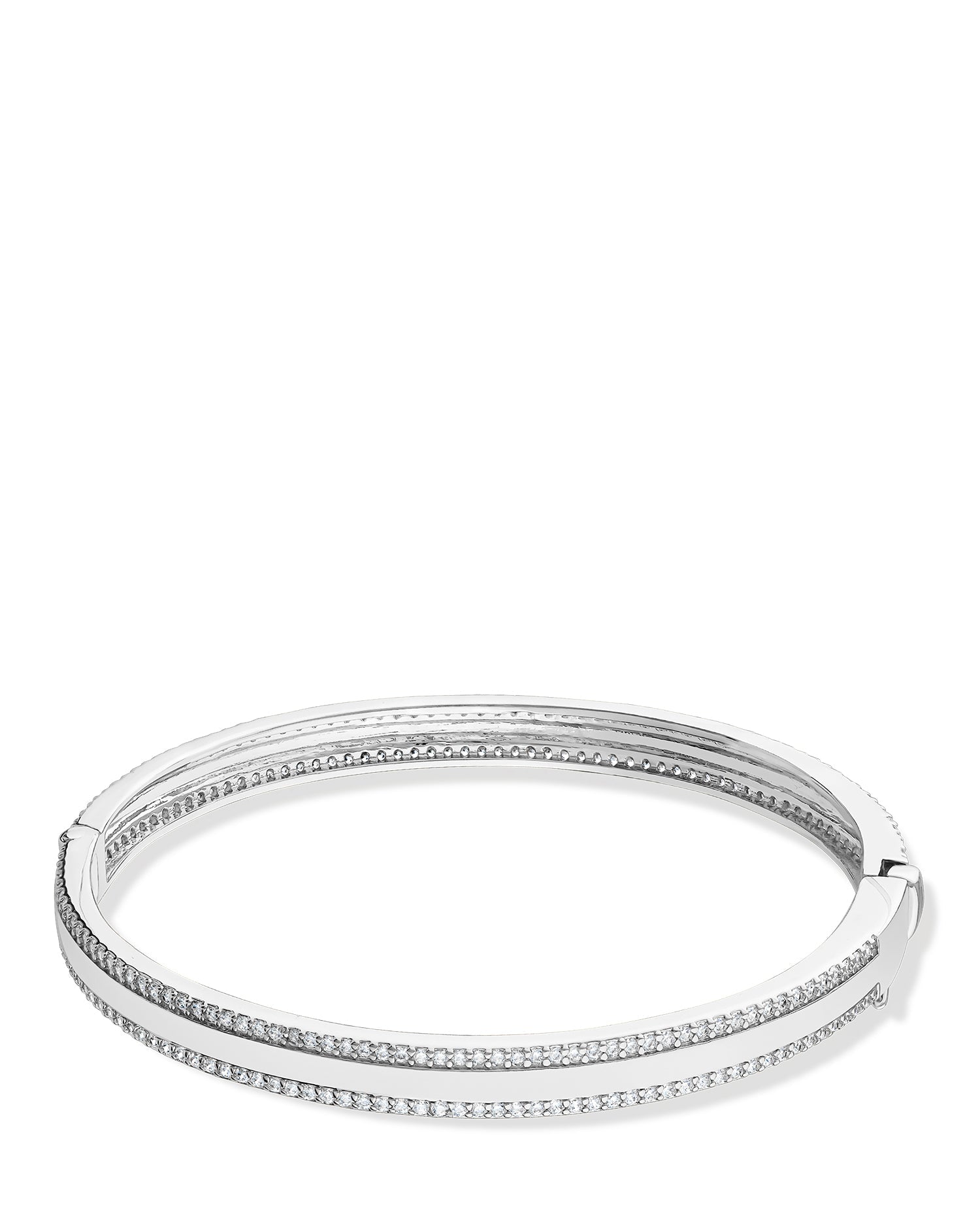 Pavé-Trim Hinged Bracelet