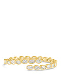 Oval CZ Bezel-Wrap Bracelet