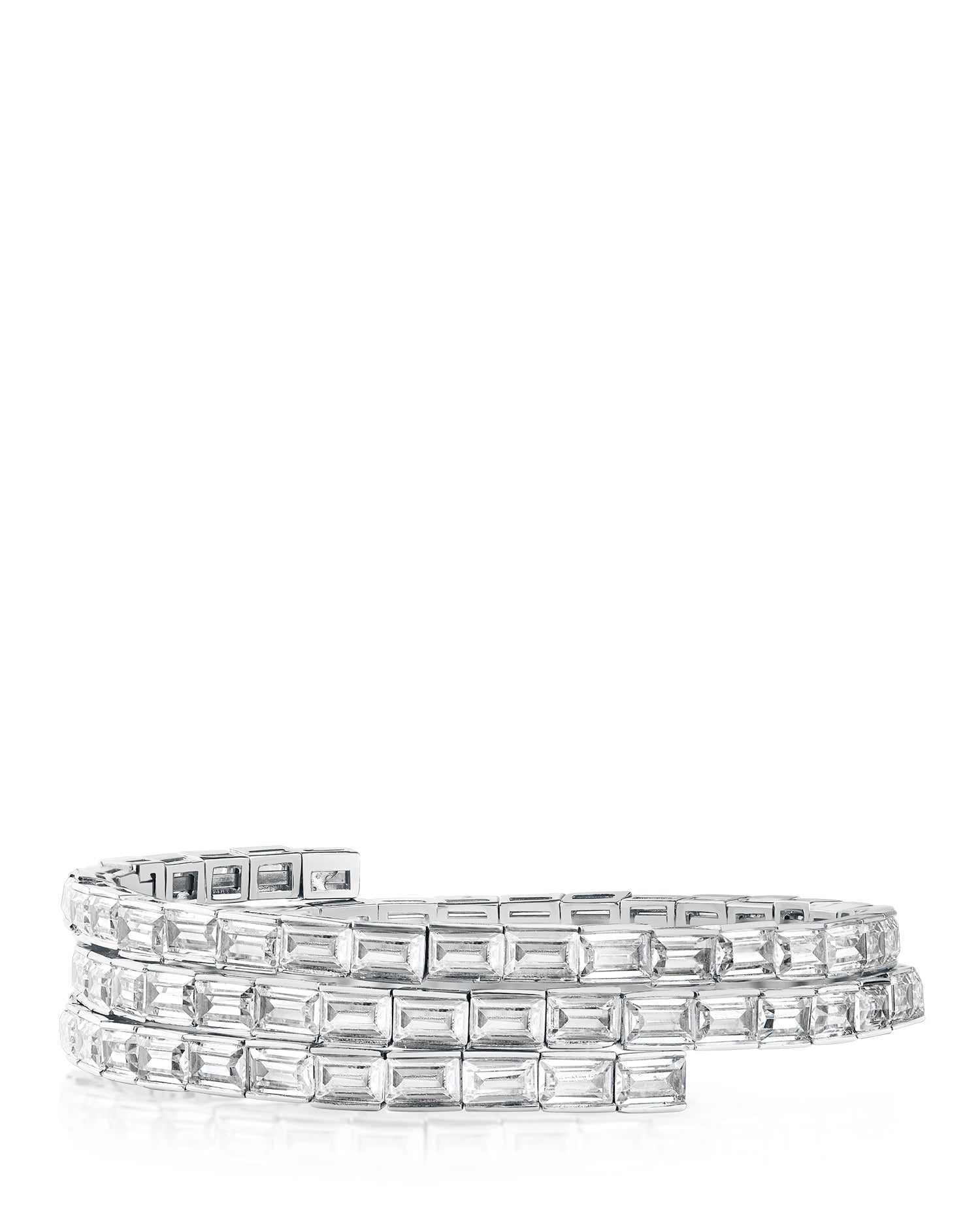 Baguette CZ Triple-Wrap Bracelet