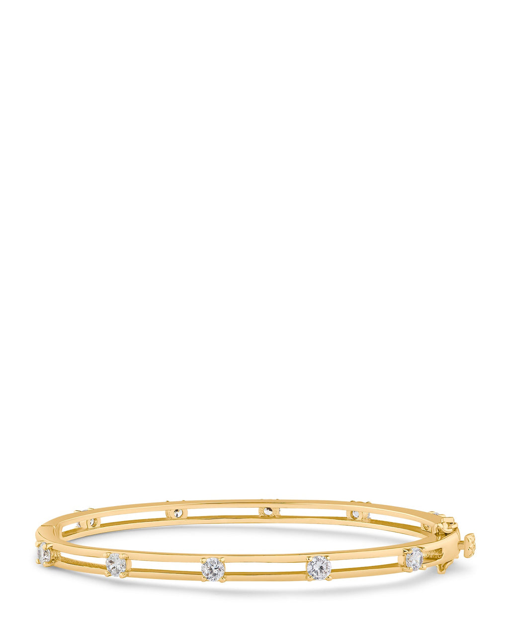 Round CZ Station Cuff Bracelet