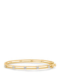 Round CZ Station Cuff Bracelet