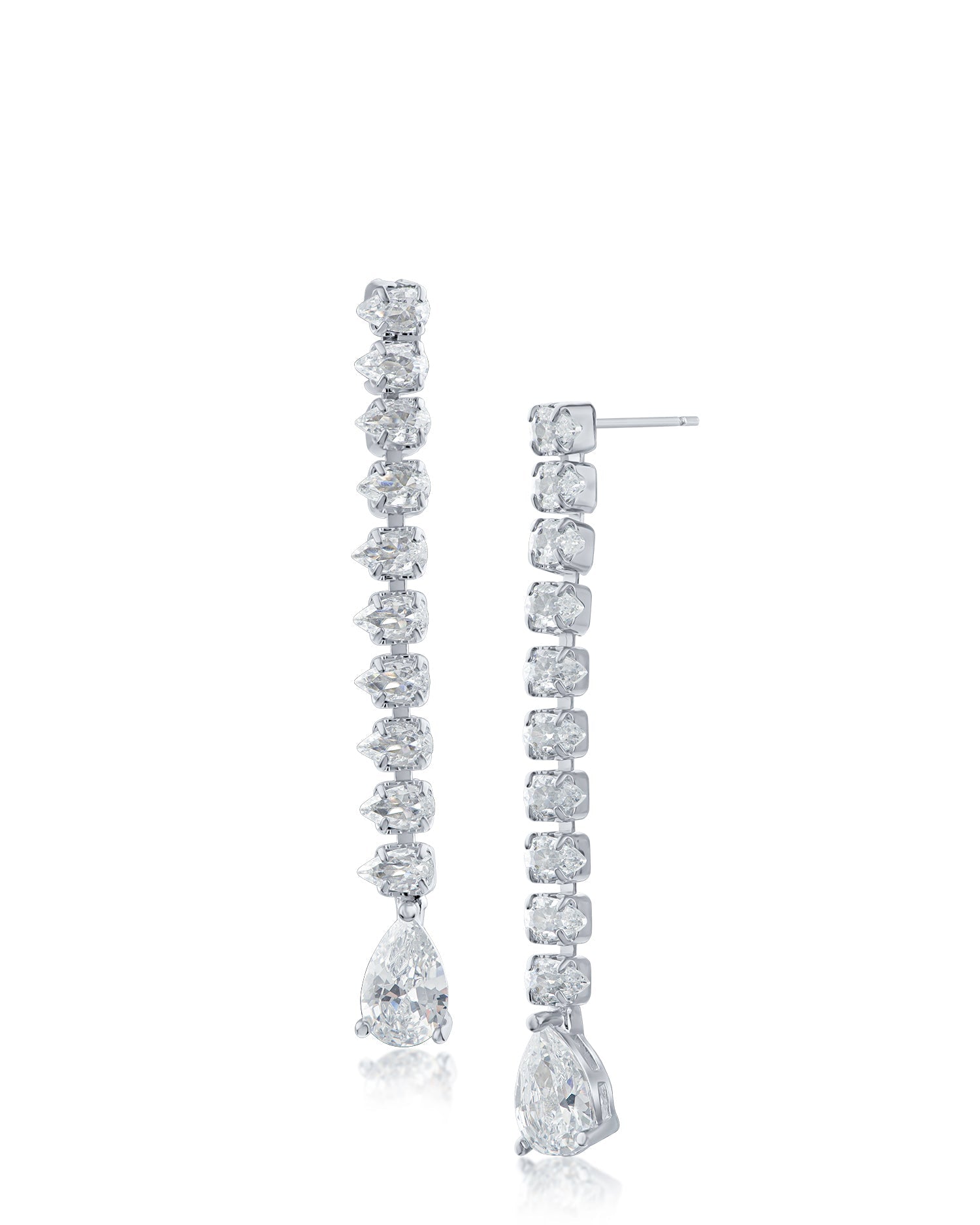 Pear-Cut CZ Drop Earrings