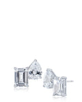 Emerald & Pear CZ Stud Earrings