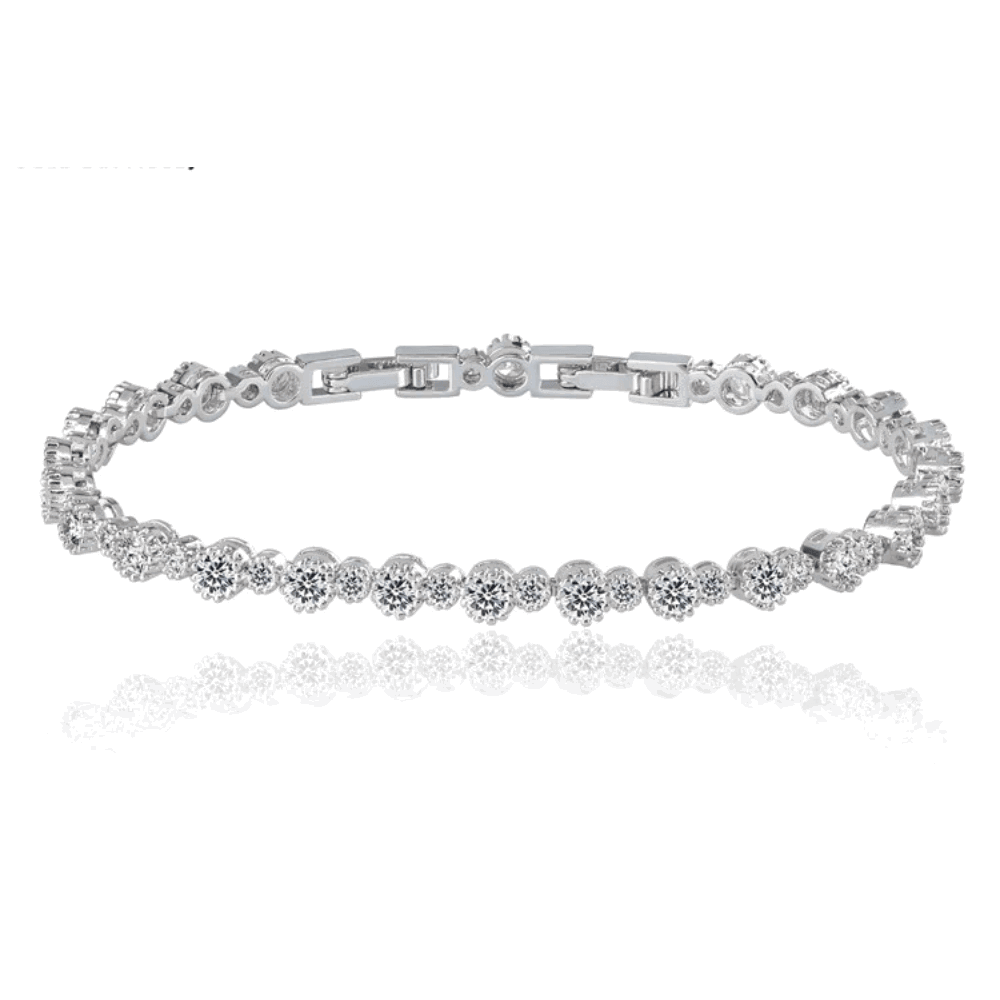 Dual-Row Round CZ Tennis Bracelet
