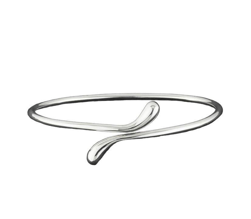 Silver Teardrop Bangle Bracelet