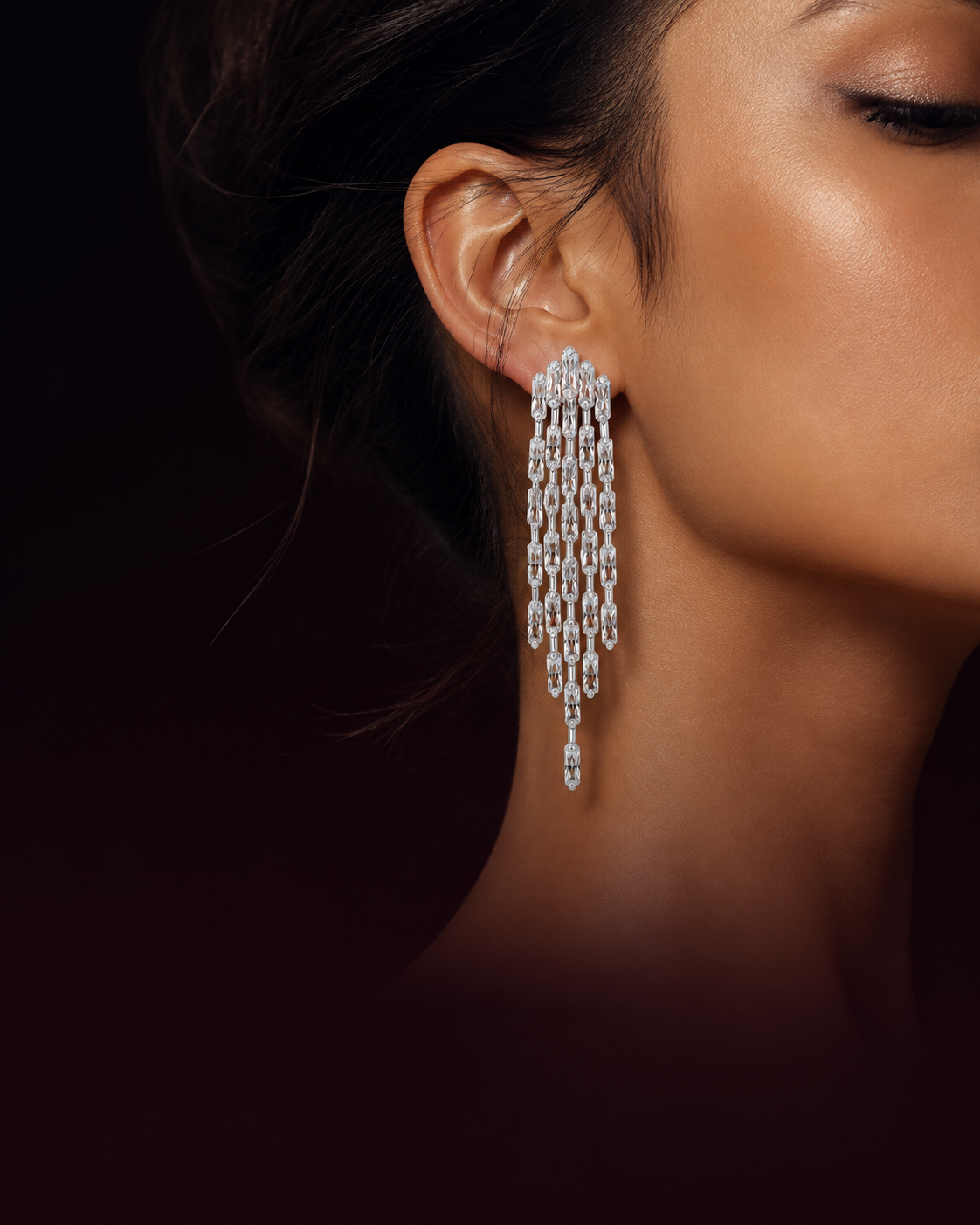 Alicenne statement earring worn on model